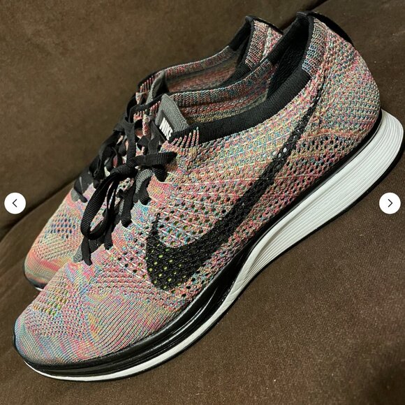 NIKE FLYKNIT RACER MULTICOLOR Rainbow MENS 11.5 US 526628-004 Version 1 2013 main image 4